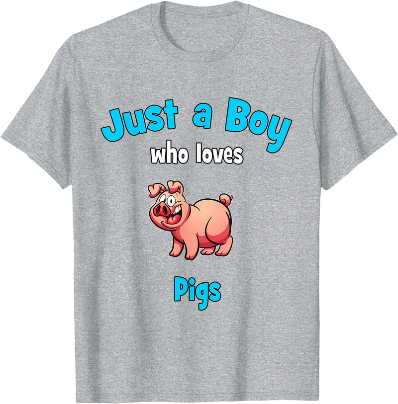 Boys Pig Shirts & Gifts for Kids Pig Shirt for Boys | Children's Pig T-Shirt - Heather Grey