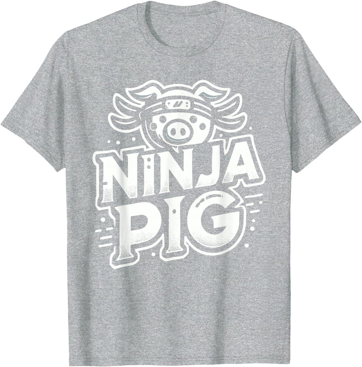 PIG Designs By ShirtZilla Ninja PIG T-Shirt PIG Ninja T-Shirt - Heather Grey