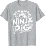 PIG Designs By ShirtZilla Ninja PIG T-Shirt PIG Ninja T-Shirt - Heather Grey