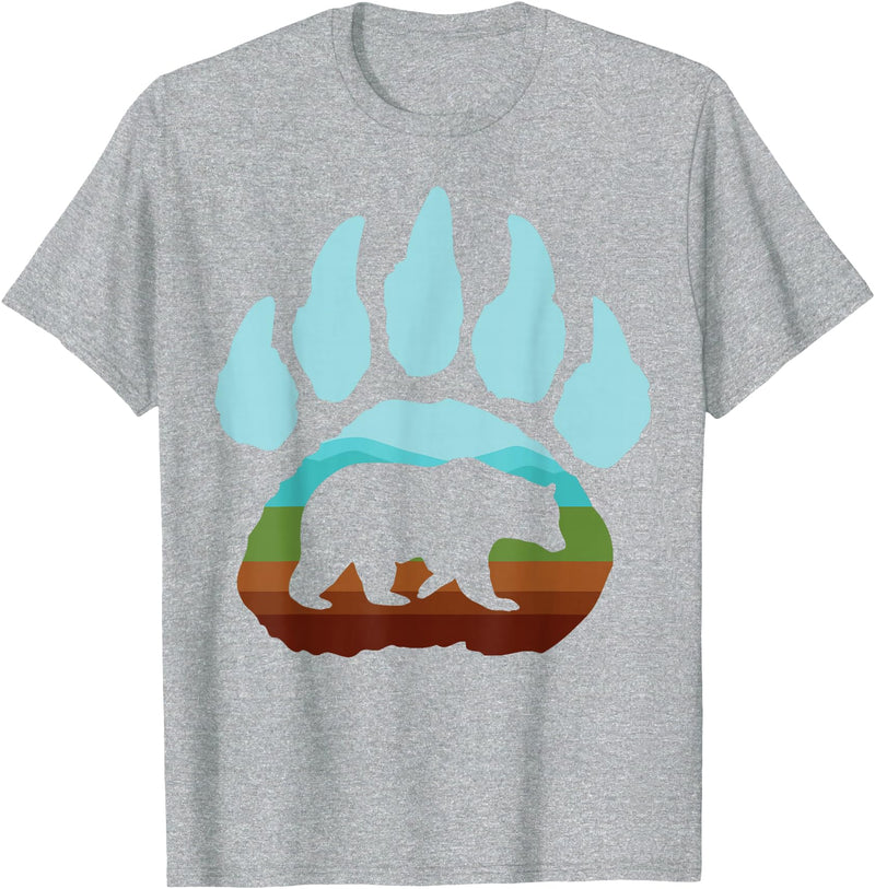 Big Bear Grizzly Paw Gift Design Big Texas Bear Claw Gift Design Idea For Bear Fans T-Shirt - Heather Grey