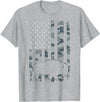 Usa Patriot American Bison Western Bufallo Bison USA Flag American Buffalo 4th of July T-Shirt - Heather Grey