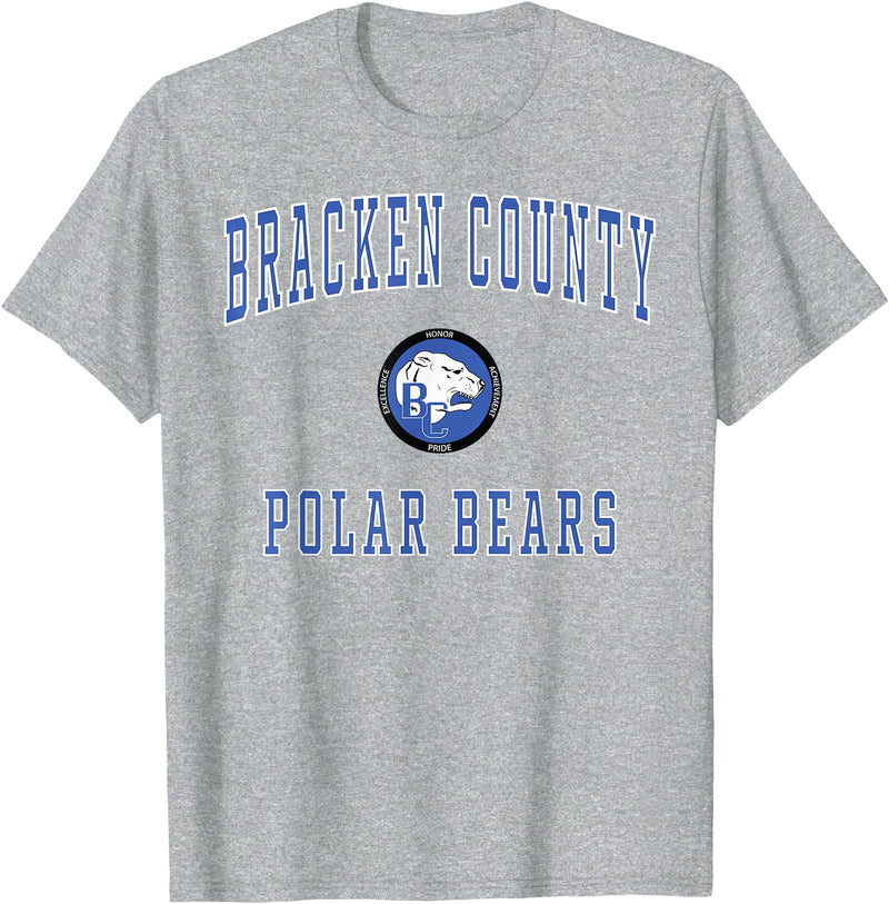 Official High School Fan Gear Bracken County High School Polar Bears T-Shirt - Heather Grey