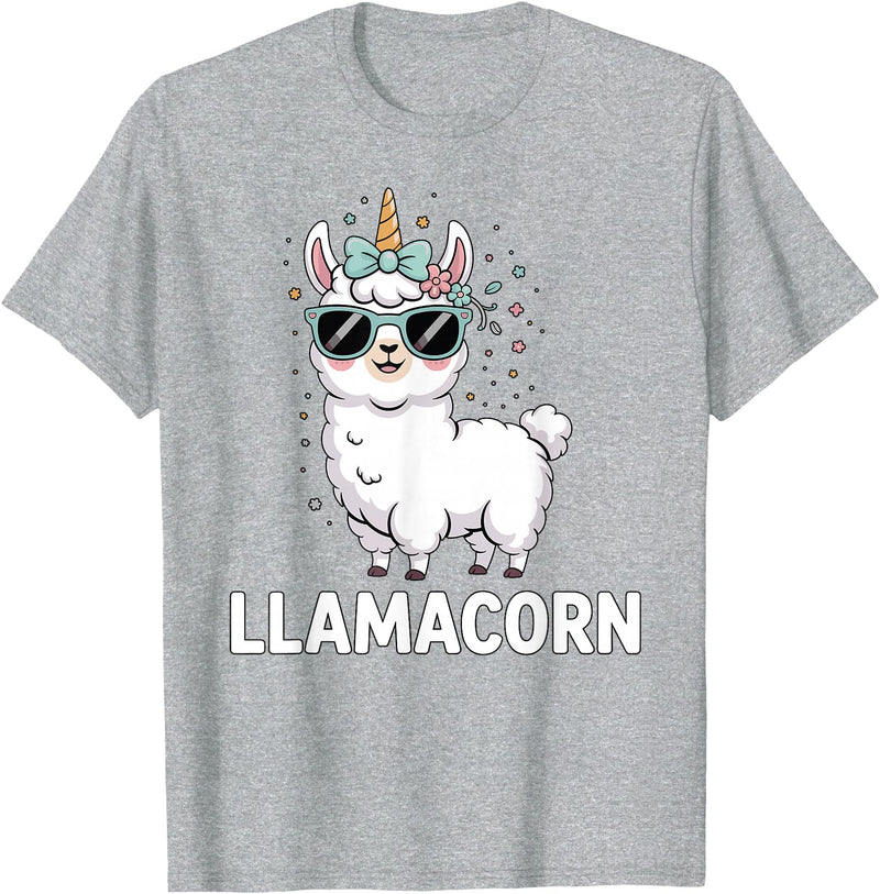 Funny Llamacorn Lover Llama Design Llamacorn Funny Llama Unicorn For Girls Kids Lover Llamacorn T-Shirt - Heather Grey