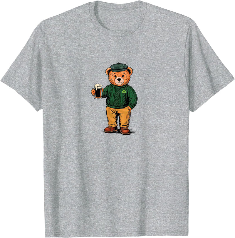 St Patricks Day Bear t -shir t St Patricks Day Bear T-Shirt - Heather Grey