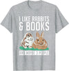 I Like Rabbits & Books and Maybe 3 People Cute Rabbit Lover T-Shirt in Heather Grey