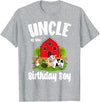 Birthday Boy Farm Animal Theme Uncle Of The Birthday Boy Farm Animal Bday Party Celebration T-Shirt - Heather Grey