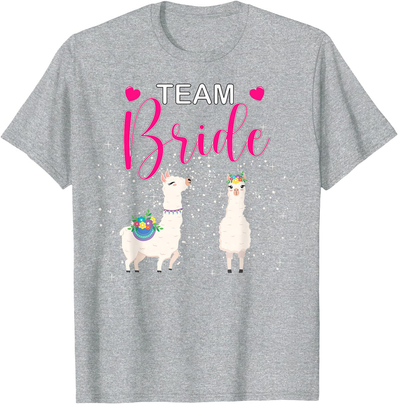 Mrs Bachelorette Engagement Bride Wedding Party Team Bride Alpaca Llama Bachelorette Groom Married Engage T-Shirt - Heather Grey