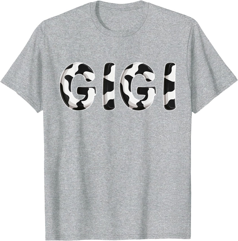 Cow Pattern Print Family Matching Birthday Shirts Cow Gigi Birthday Family Matching Mothers Day Boy Girl Farm T-Shirt -