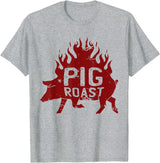 Flavorful Roasted Pork Pig Roast Meat grilling Roast Grilled Barbecue T-Shirt - Heather Grey
