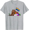 Free Hug LGBT Gay Transgender Pride Support Gift Bear Mom Free Hug LGBT Gay Transgender Pride Accepting Shirt T-Shirt - Heather Grey