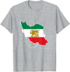 ToranjDesignArt Lion and Sun - Shir Khorshid -Iran Flag- Persian T-Shirt - Heather Grey