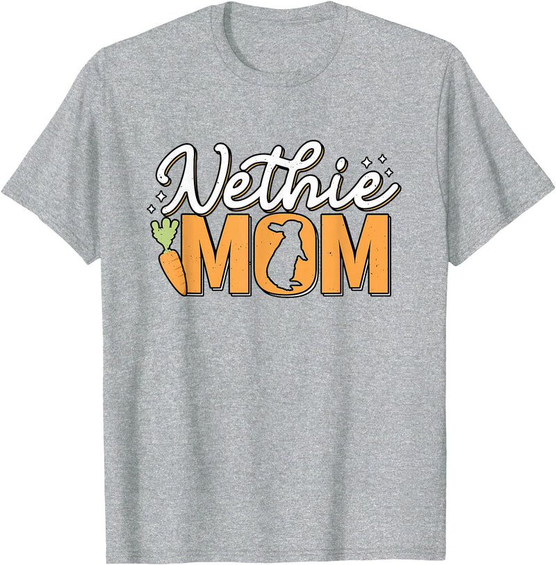 Netherlands Dwarf Rabbit Nethie Mom Bunny Mama Rabbit Dad T-Shirt in Heather Grey
