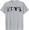 YaYa Cow Print Cow Pattern Cute Mother Grandma Matching T-Shirt - Heather Grey