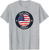 Bear Lake Souvenir Cabin Bear Lake - Patriotic Idaho Souvenir T-Shirt - Heather Grey