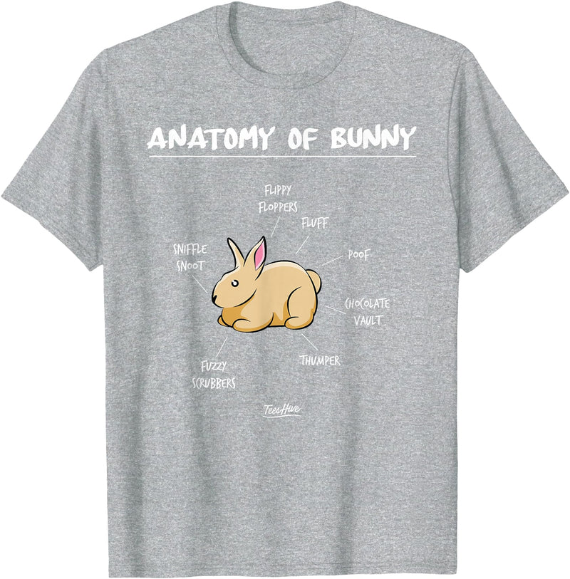 Anatomy of Bunny Rabbit T-Shirt in Heather Grey