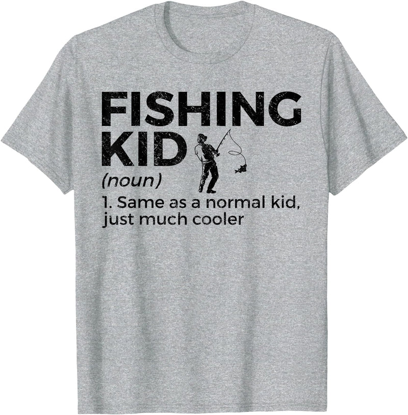 Funny Fishing Apparel Funny Fishing Kid Definition T-Shirt - Heather Grey
