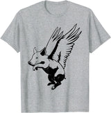 Flying Pig Funny Animals Flying Pig with Wings Fly Pig Lovers T-Shirt - Heather Grey