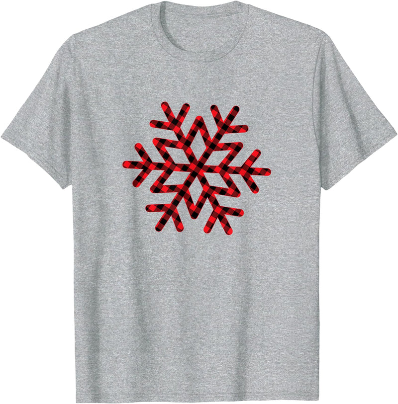 Christmas Snowflake buffalo plaid Holiday gifts Christmas snowflake buffalo plaid Holiday gift fun Winter T-Shirt - Heather