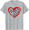 Cow Pattern Clothing for Cow Lover Heart Cow Print T-Shirt - Heather Grey