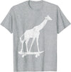 Giraffe Skateboarding Skateboarder Gifts Giraffe Skateboarding Skateboarder T-Shirt - Heather Grey