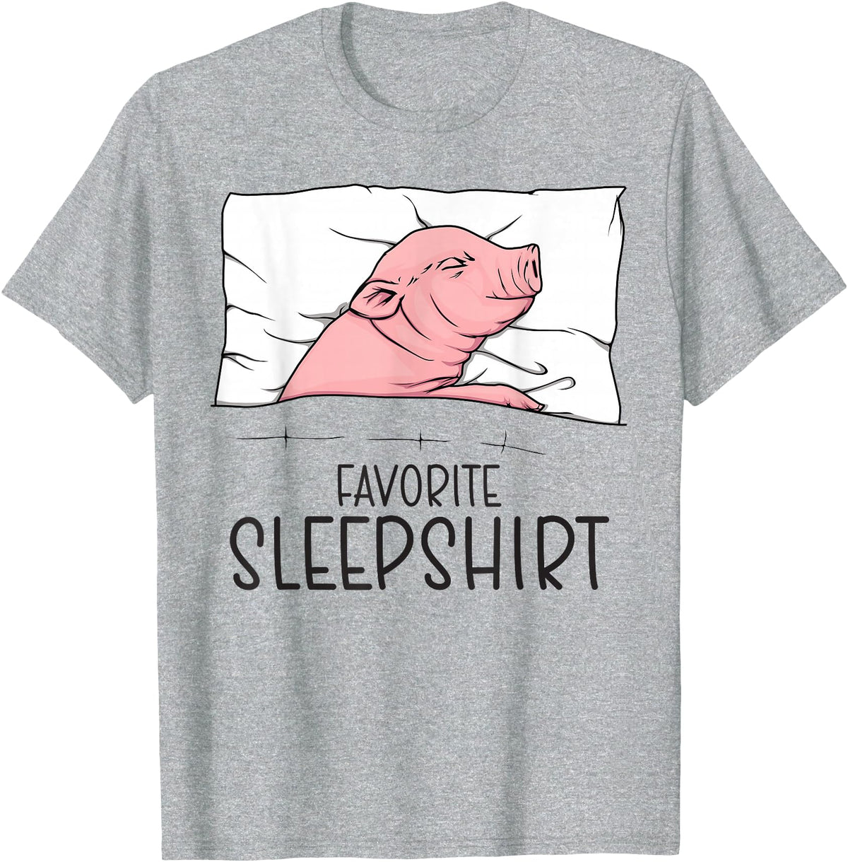Sleeping & Napping Shirt Gifts For Nap Lovers Favorite Sleepshirt, Napping Pig, Piglet & Piggy Pajama T-Shirt - Heather Grey