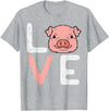 Pig Lover Shirts For Men Women Kids Love Pig Cute Hog Farmer Swine Farm Animal Women Kids Men T-Shirt - Heather Grey
