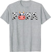 ETHRLO cow im one birthday decorations Shirts Papa Cow Print Cowboy Animal Pattern Farmer Cow Father Papa T-Shirt - Heather