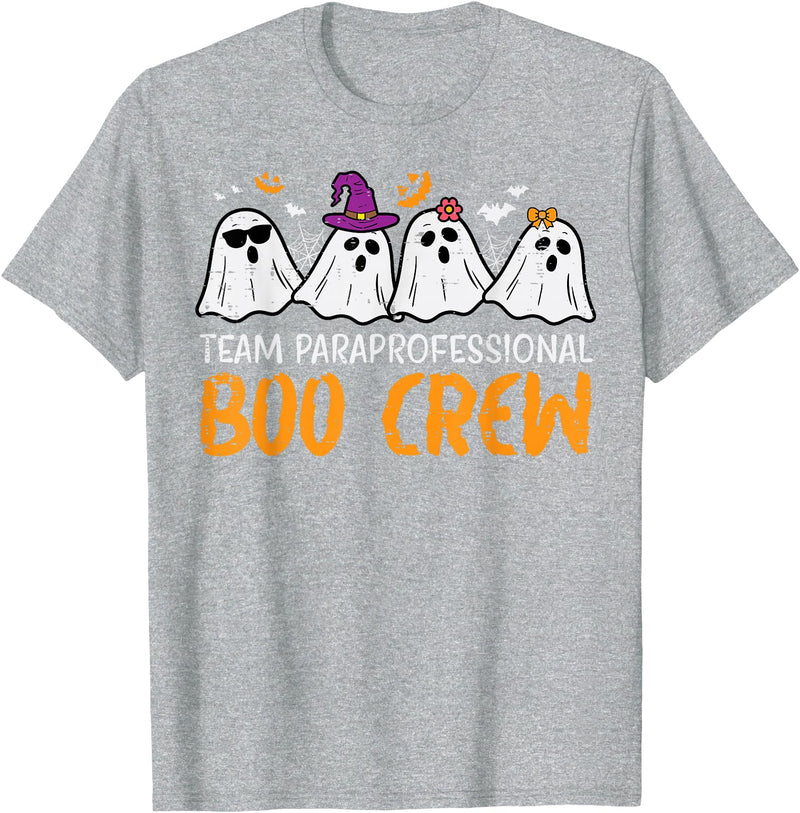 Halloween Shirts For Women Men Kids Boys Girls Halloween Team Paraprofessional Boo Crew para Costume Women T-Shirt - Heather