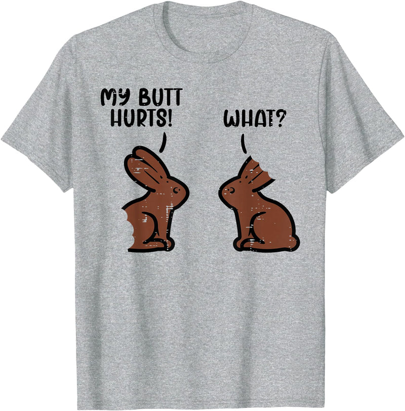 Chocolate Easter Bunnies Funny Rabbit Bunny Candy Men Women T-Shirt in Heather Grey