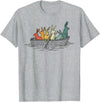 Pretty Rabbits in Retro Colors in a Boat - Bunny Rabbit T-Shirt in Heather Grey