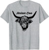 Scottish Highland Scotland gift gifts Scottish highland cattle cow Heilan Coo T-Shirt - Heather Grey