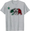 California Aztec Apparel Co California Republic Bear Aztec Calendar Mexico Mexican Flag T-Shirt - Heather Grey