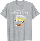 Guinea Pig Fan Gift Designs Who let the Pigs out I Funny Guinea Pig T-Shirt - Heather Grey