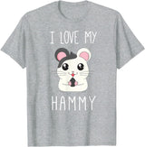 I Love My Hammy T Shirt for Hamster Lovers T-Shirt - Heather Grey