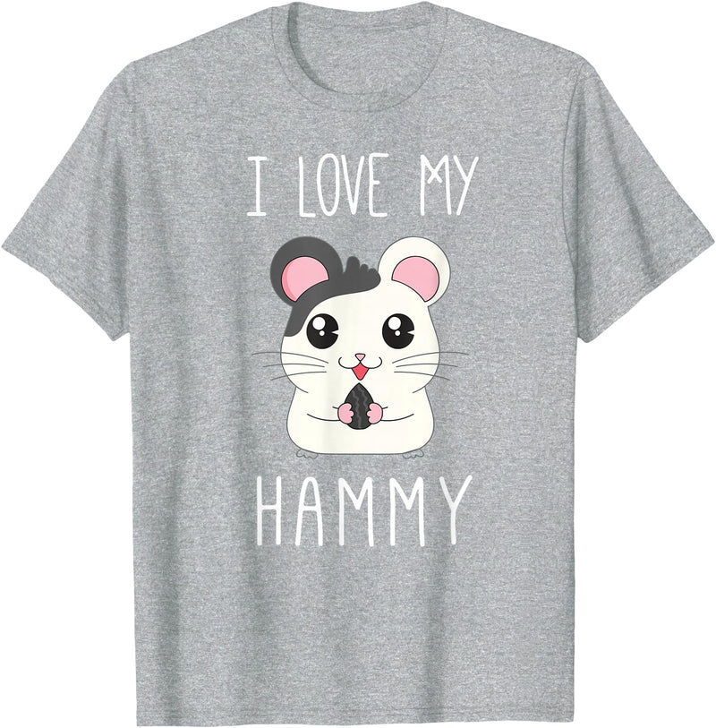 I Love My Hammy T Shirt for Hamster Lovers T-Shirt - Heather Grey