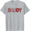Retro Christmas Valentine Matching Family Tees Hearts Buffalo Plaid Dad Daddy Valentines Day T-Shirt - Heather Grey