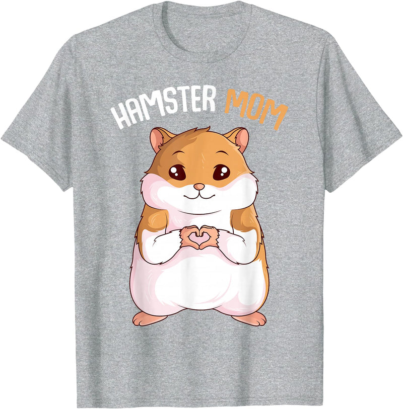 Women's Hamster Mom Hammy Girls T-Shirt - Heather Grey