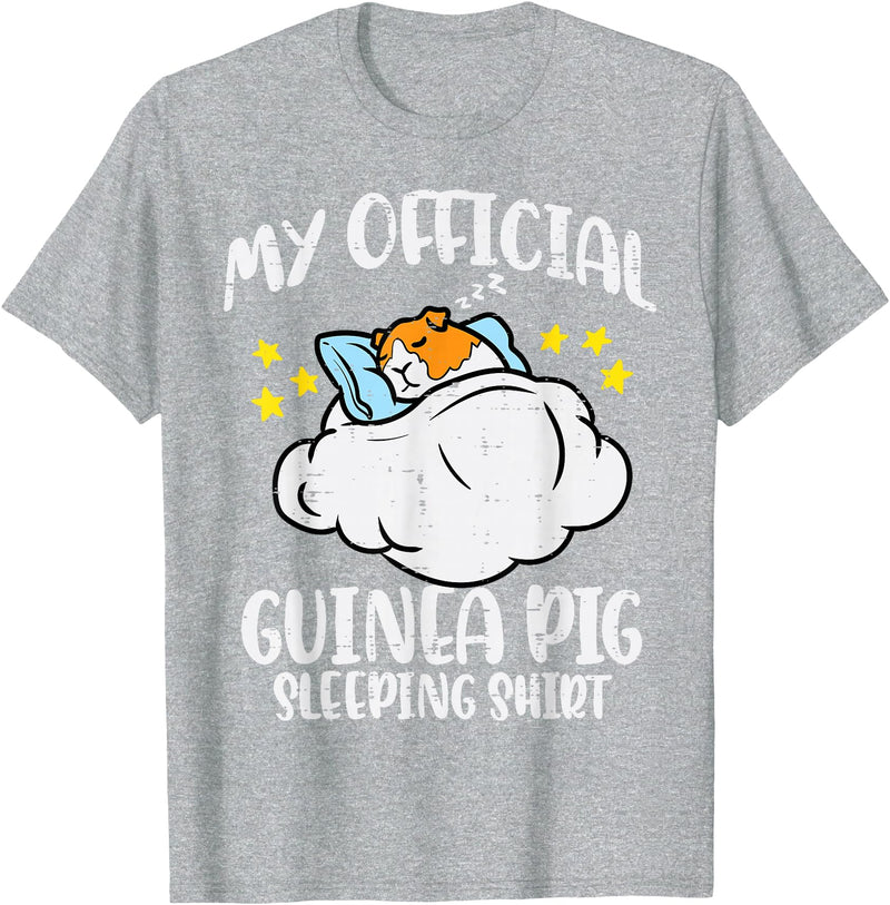 Guinea Pig Shirts For Men Women Kids Gift My Official Guinea Pig Sleeping Shirt Cavy Women Kids Men T-Shirt - Heather Grey