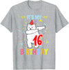 Hiking Lover Design Its My 16th Birthday Dabbing Polar Bear T-Shirt - Heather Grey