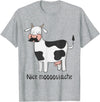 Funny Awesome Cow T-Shirts Nice Moostache - Funny Cow With Mustache T Shirt T-Shirt - Heather Grey