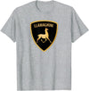 Llamaghini Apparel Co Llamaghini Funny Hillarious Llama Emblem Parody Fun Design T-Shirt - Heather Grey