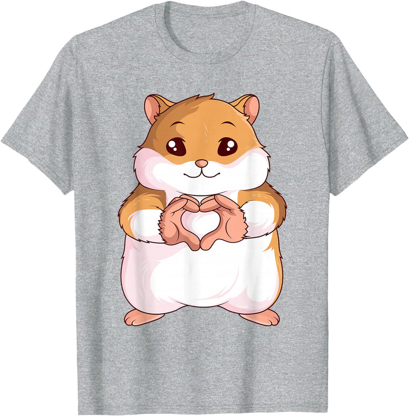 Hamster Lovers Girls Ladies T-Shirt - Heather Grey