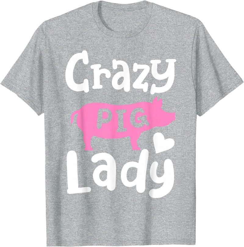 Pig Farm Store Co. Pig Crazy Pig Lady T-Shirt - Heather Grey
