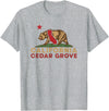 California Bear Vintage Cedar Grove West Coast Cedar Grove California Vintage Bear Retro State Pride T-Shirt - Heather Grey
