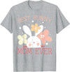Best Bunny Mom Ever Rabbit Lover Mothers Day Mommy T-Shirt in Heather Grey