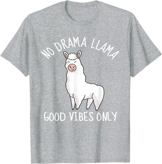 Llama Lama Llma Lamma No Drama Items Supplies Llama Love Good Vibes School Girls Kids Women Teens Gift T-Shirt - Heather Grey