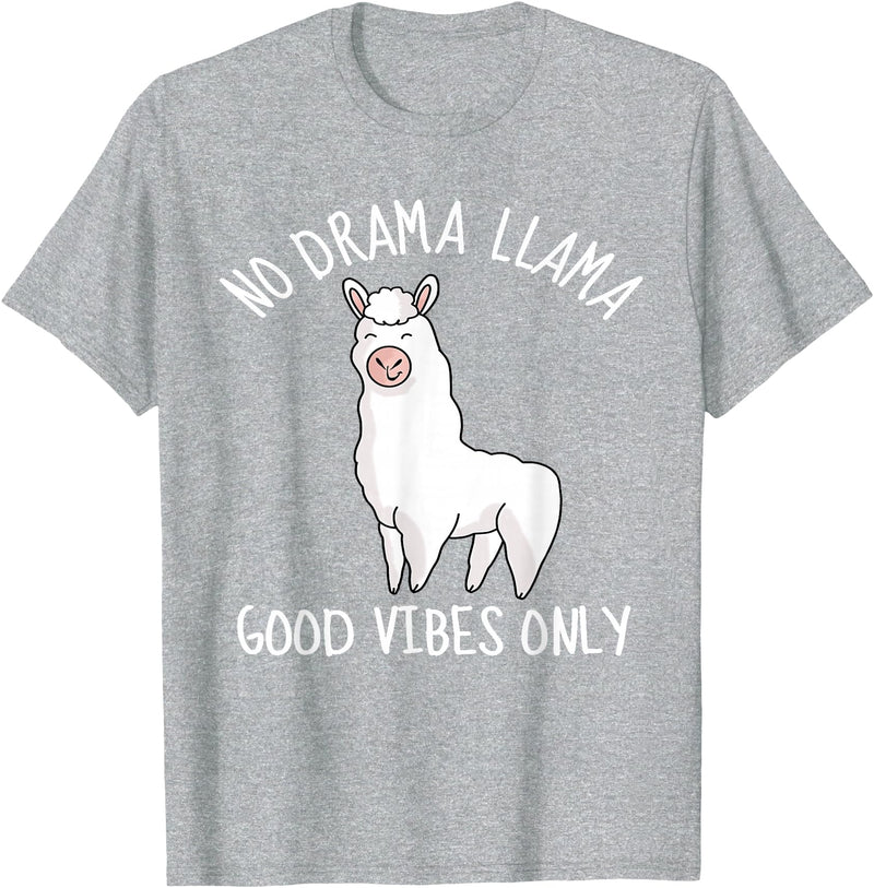 Llama Lama Llma Lamma No Drama Items Supplies Llama Love Good Vibes School Girls Kids Women Teens Gift T-Shirt - Heather Grey