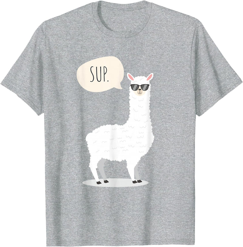 Funny & Cute Llama Gifts by OMG Sup No Drama Llama Alpaca T-Shirt - Heather Grey