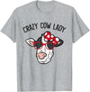 Funny Cow Lover Gifts Crazy Cow Lady T-Shirt - Heather Grey