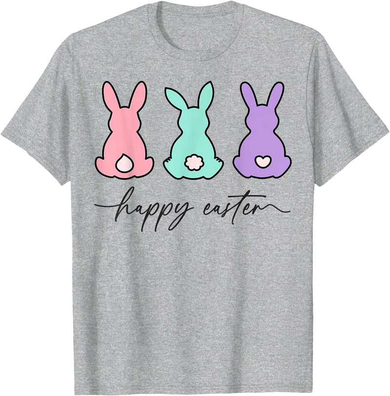 Happy Easter Bunny Rabbit Egg Hunt for Men, Women and Kids T-Shirt in Heather Grey